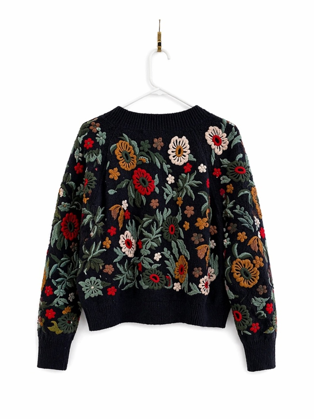Zara Limited Edition Embroidered Knit Floral Sweater Boho | Size S - Picture 3 of 4